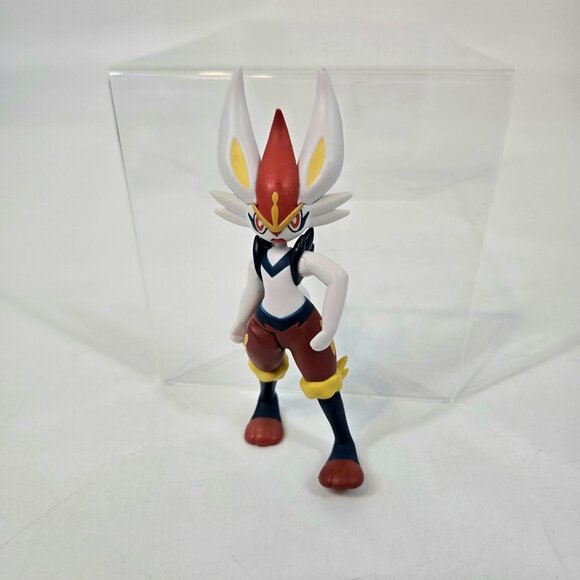 Pokemon Cinderace Action Figure Battle Feature Kicking Leg 2021 Jazwares 5" - Picture 1 of 7
